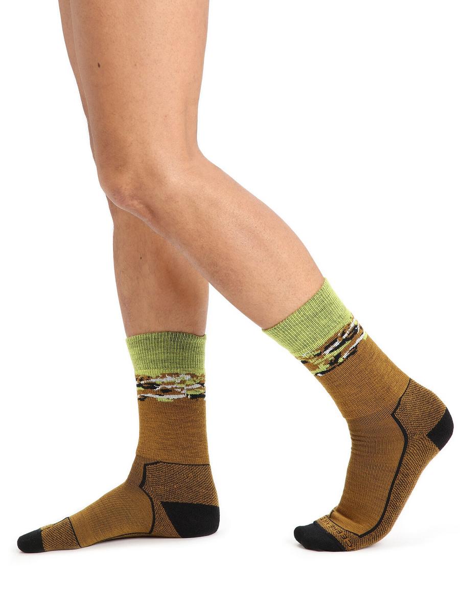 Clove / Black Icebreaker Merino Hike+ Medium Crew Sedimentary Men's Socks | AU 1003QMAZ